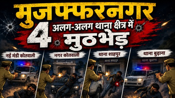 मुजफ्फरनगर में ‘ऑपरेशन क्लीन’: 24 घंटे में चार मुठभेड़, 20 हजारी इनामी समेत पांच बदमाश गोली लगने से घायल