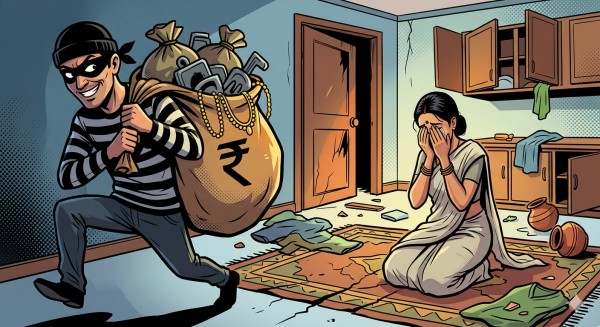बंद मकान को चोरों ने बनाया निशाना, बेटी की शादी के लिए रखे नकदी, जेवर और बर्तन समेत लाखों का माल साफ